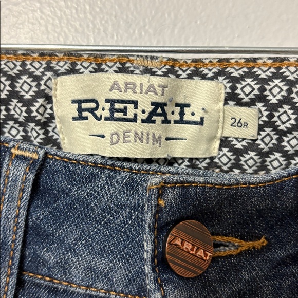Ariat REAL Zoe Flare Jeans 26R Mid Rise Bootcut Western Distressed - Picture 4 of 7